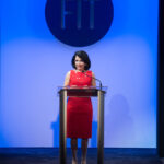 Dr. Joyce F. Brown delivering an address at FIT